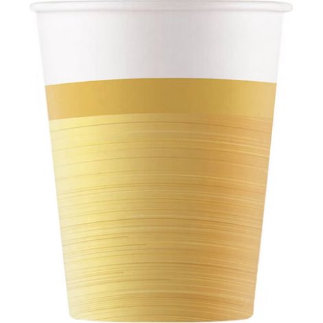 Gobelets en papier dorés pour anniversaire, 200 ml, lot de 8. (1/2)