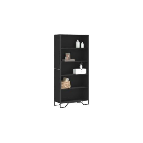 Bibliothèque noir 80x31x169 bois d’ingénierie (1/5)
