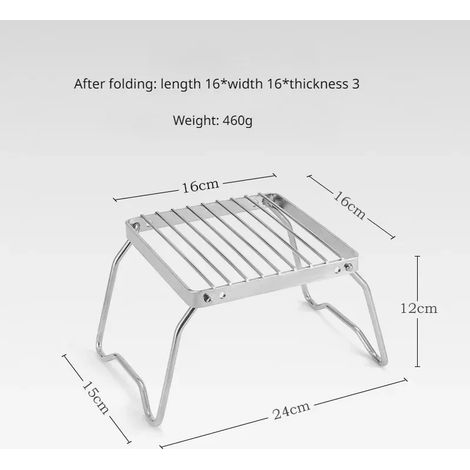 Support de barbecue pliable multifonction pour feu de camp, grille de camping portable, support pour ustensiles de cuisine d'extérieur, support pour réchaud à bois ou à gaz, réchauds de cuisine portab (1/5)