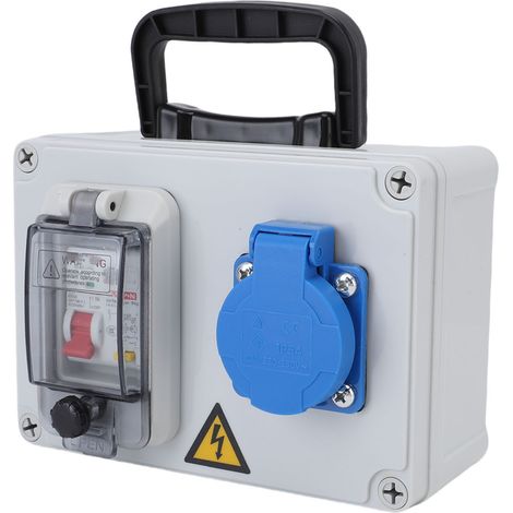 Coffret de Distribution Électrique Extérieur Étanche 175x125x75 mm - IP44 à IP67, PC Anti-Choc, avec Disjoncteur Différentiel Type A - Portable pour Chantier, Atelier et Usine (1/5)