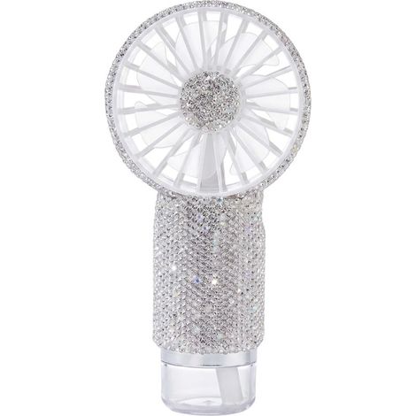 Ventilador portátil pequeño con forma de diamante, batería recargable de larga duración, bruma personal de verano, bruma blanca para maquillaje - KZQ (1/4)