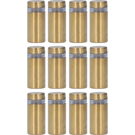 Lot de 12 vis d'entretoise en acier inoxydable pour panneaux publicitaires muraux, fixations pour acrylique 12 x 25 mm