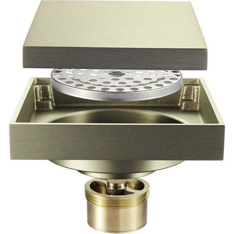 Siphon de Sol carré pour Douche, Couvercle de Siphon de Sol en Acier Inoxydable, passoire, égouttoir de Douche, Siphon de Sol carré, Salle de Bain, Garage et Salle de Bain (1/5)