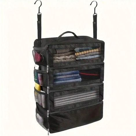 Organizzatore per abiti da appendere di grande capacità - Borsa porta abiti multifunzionale pieghevole - Cubo contenitore multistrato per armadio - Viaggi di lavoro (1/3)
