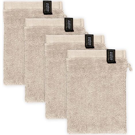 SCHÖNER WOHNEN guanto da bagno SENSE - Set da 4 16x21 cm, verde