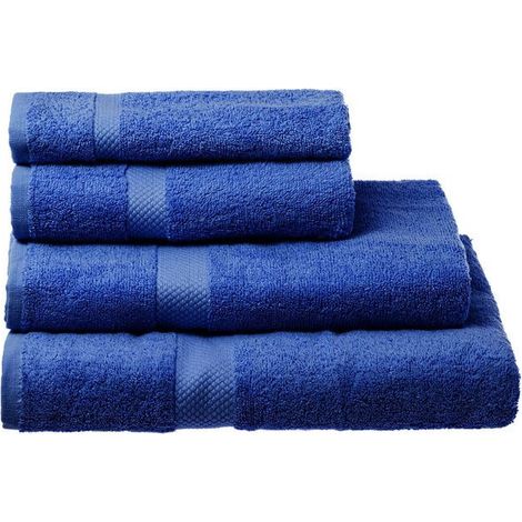 Serviette de toilette 100% coton bleu foncé - 50x100cm