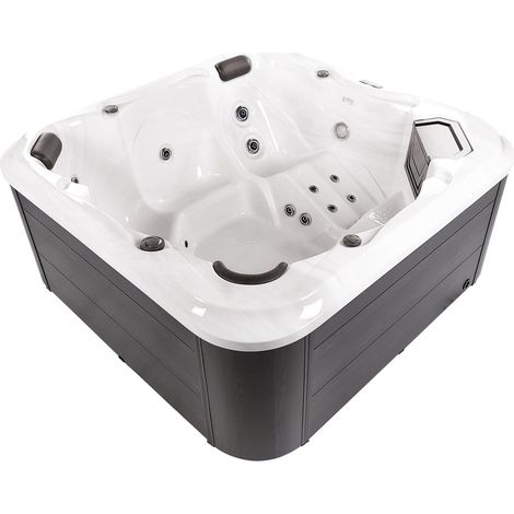 Balnéo Spa Bain Remous 5 places Acrylique Blanc Aluminium Chauffage LED Tularosa (1/5)