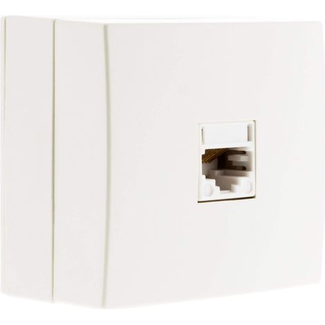 Prise téléphone RJ45 en saillie - blanc - Bel'Vue - Zenitech (1/5)