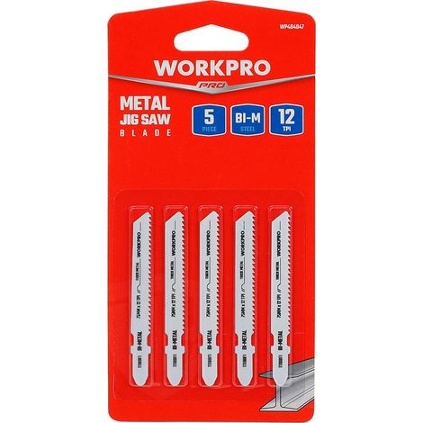 Lame per seghetto alternativo (set da 5 pezzi) T118BF per metallo WORKPRO