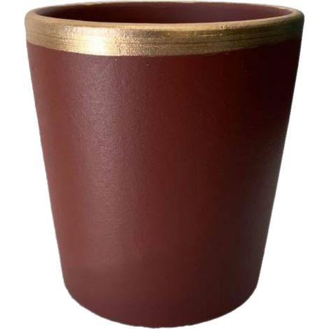 Petit Cache pot Rouge et Or Egg Luxy en céramique 12 cm