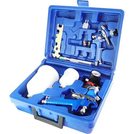 Kit pistolet à peinture H827+H2000, pistolet à peinture pneumatique, pistolet à peinture à haute atomisation pour carrosserie automobile, pistolet à peinture de type pot supérieur.