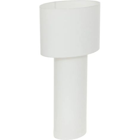 Lampe à poser, lampadaire droit en Polyester et Acier coloris blanc - Longueur 58 x Profondeur 37,5 x Hauteur 115 cm (1/4)
