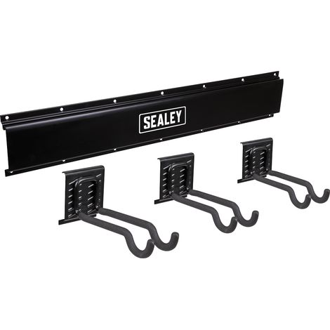 Sealey APHKIT11 Wall Mounting Storage Rail with Sports Equipment Hooks