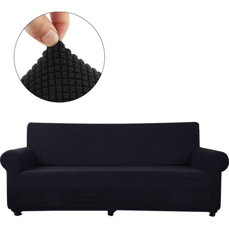 Housse de canapé extensible imperméable Noir pour fauteuil, protection anti-poussière et taches, tissu doux polyester spandex facile à laver (1/5)
