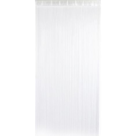 Drapé de rideau de fenêtre de porte de chane de pompon de ficelle pour le café de chambre à coucher (blanc) (1/5)