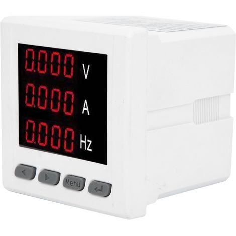 Compteur numérique monophasé multifonction 72UIF : afficheur digital tension, courant, fréquence en V/A/Hz, ampèremètre-voltmètre de précision pour tableau électrique. (1/5)