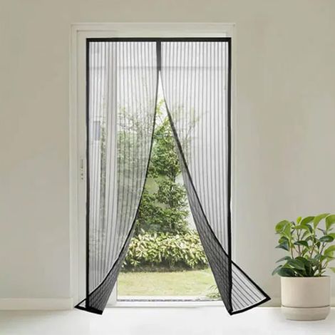 Zanzariera calamitata 110x220 cm a 2 pannelli - Tenda magnetica per porte, finestre e balcone - Colore Nero (1/5)