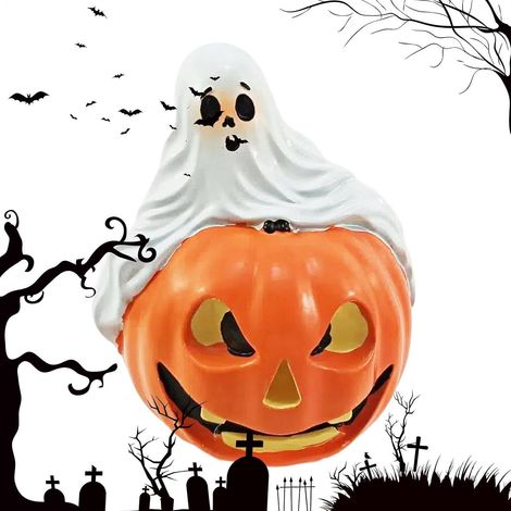 Geisterfigur, festliches und gruseliges Sammlerstück  Halloween-Dekoration für Regal, Schlafzimmer, Zimmer, Büro, Hütte, drinnen/draußen, Zuhause (1/5)