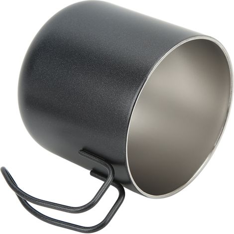 350 ml (12 oz) doppelwandiger, isolierter Edelstahlbecher mit Griff, schwarz, ideal zum Campen. (1/4)