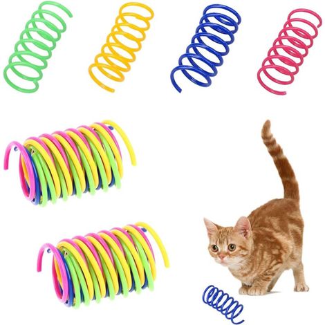 Lot de 40 jouets en spirale pour chat - Multicolore - 4 couleurs