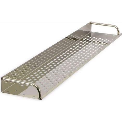 UNBEKANNT ÉTAGÈRE DE CUISINE MURALE EN ACIER INOXYDABLE AVEC ÉTAGÈRE À ÉPICES 600 MM X 115 MM X 40 MM ARGENTÉ BRILLANT