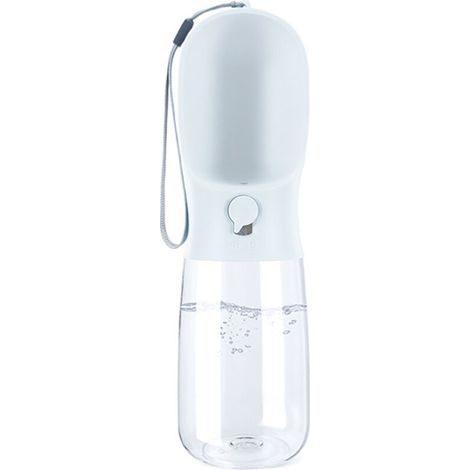 Bouteille d'eau pour chien, bouteille d'eau de voyage portable pour la marche de chien, fontaine à boire extérieure multifonctionnelle pour chiens et chats(blanc lait 550ml) (1/5)