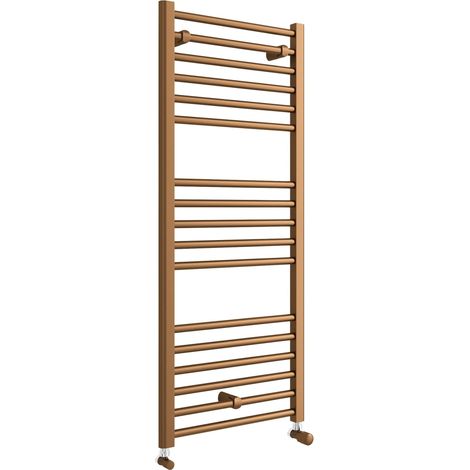 Signature Paragon Straight Heated Towel Rail 1200mm H x 500mm W - Brushed Bronze (1/2)