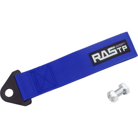 Car modification accessories, trendy and personalized front bumper decorations, tow straps, tow ropes - - [RASTP logo] Blue (1/4)