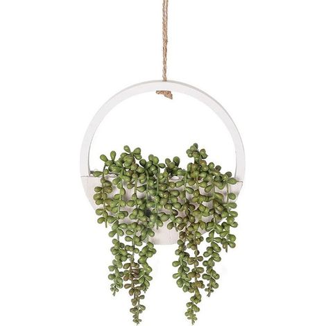 Plante artificielle suspendue décorative, coloris vert, décoration murale intérieure (1/5)