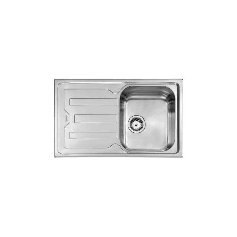 CM 010041.D1.01.2018 Filotop Lavello da incasso 1 vasca con gocciolatoio a sinistra Acciaio inox satinato (82x51x21 cm) colore Inox satinato (1/5)