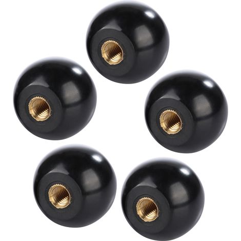 Stück runde schwarze Bakelit-Bedienknöpfe M8x32 für Industrieanlagen (1/5)