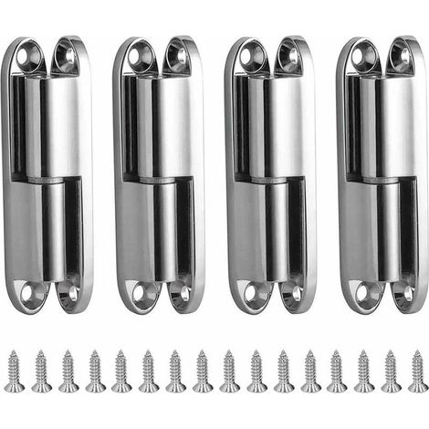 Charnière Porte Placard, 4pcs Charnières de Portes avec Vis Charnière Porte Inoxydable Démontable Pour La Maison Meubles Matériel Armoire Garde Porte Tiroir (1/3)