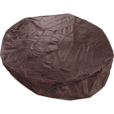 Couverture de Bain à remous, Housse de Protection de Jardin pour Bains à remous, Couverture de Baignoire Spa, Couverture de Spa extérieure Ronde Pliable (Brun) (1/5)
