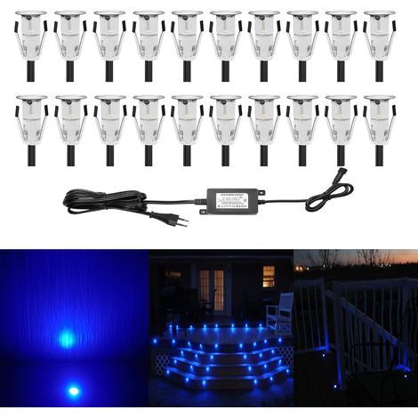 Lot de 10 Lampe de Spot LED Mini Ø18mm Eclairage encastré Inox pour Terrasse Enterré Plafonnier, IP67 Etanche DC12V Lumière Extérieure pour Chemin Escalier Paysage Etape (Blanc Chaud) (1/5)