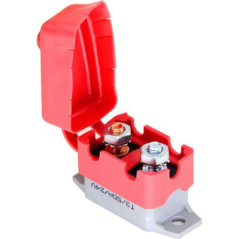 Disjoncteurs à réinitialisation automatique 50A 12V /24V DC avec couvercle et vis pour voiture marine camping-car tondeuse moto (1/5)