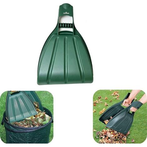 Pelle à déchets et balai de jardin - ramasse-feuilles durable et étanche pour feuilles et ordures, vert, 50 x 33,3 cm (1/5)
