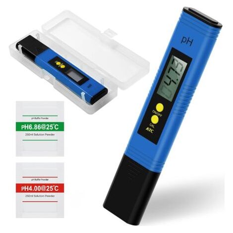 Digital PH Meter for Water Tester Pen High Precision 0.01pH Measuring Range 0-14 Automatic Calibration LCD Display Pocket Size for Drinking Water, Pool, Aquarium and Crop (1/5)