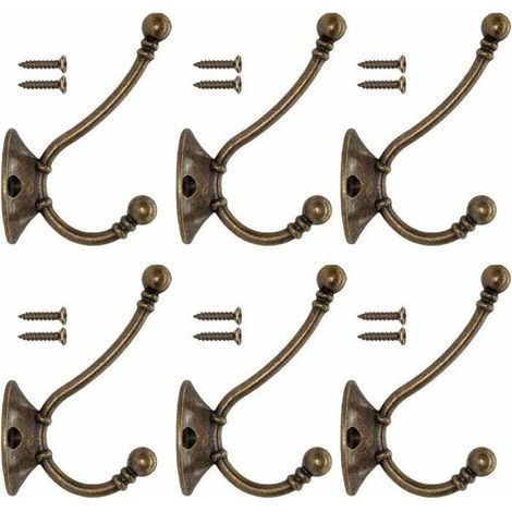 6 PCS Patère Porte Manteau Murale Vintage Crochet Métal De Porte Chapeau Crochet Rétro pour Porte-Manteau Salle de Bain Cuisine