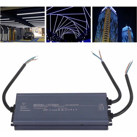 IP67 wasserdichtes Netzteil für LEDs, Konstantspannung, 200 W, AC 170–265 V, 12 V (1/5)