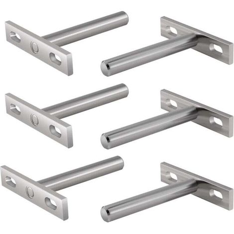 AMXCNOY 6-teiliges Set schwebender Metallregalhalterungen, 7,6 cm (3 Zoll) verdeckte Befestigung, verdeckte Regalträger, Wandhalterung (1/4)