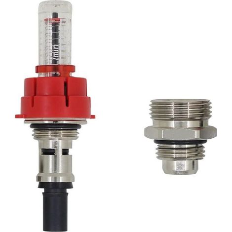 Débitmètre Plancher Chauffant - Raccord Fileté G1/2 - Adaptateur G1/2 vers G3/4 Inclus - Pour Équilibrage Hydraulique - 1 Pièce (1/5)