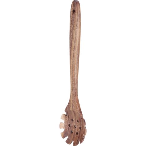 Küchenlöffel aus Teakholz, Nudelsieb aus lebensmittelechtem Naturholz für die Küche (1/5)