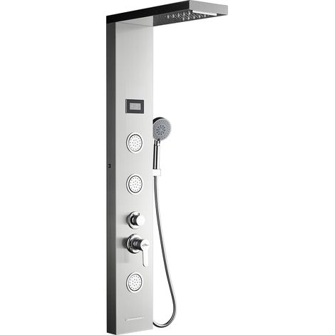 Panneau de Douche Colonne de Douche LED en Acier Inoxydable 304 Panneau de Douche avec Douche à Main Multi-Fonctionnel l'Eau de Sortir (1/5)