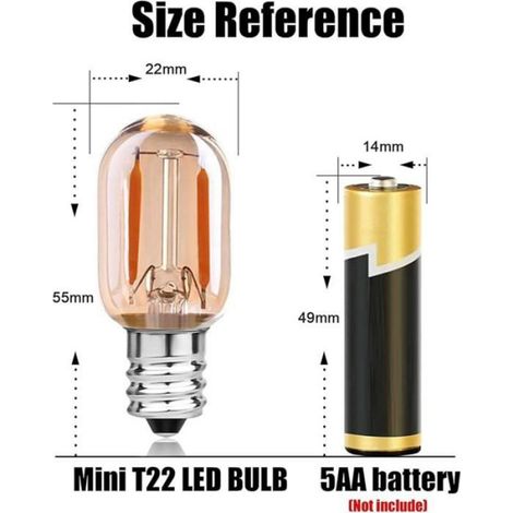 Ampoule Led Filament - E14 - 1 W - 2200 K - Non Dimmable - Lot De 5 (1/4)
