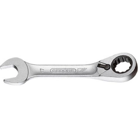 Serie Di Chiavi Combinate A Cricchetto Extra Corto, Extra-Modello Corto, Testa Della Chiave Inclinata A 13 °, Reversibile, Costa S / Piatto: 10 Mm Lungo. 104 Millimetri (1/3)
