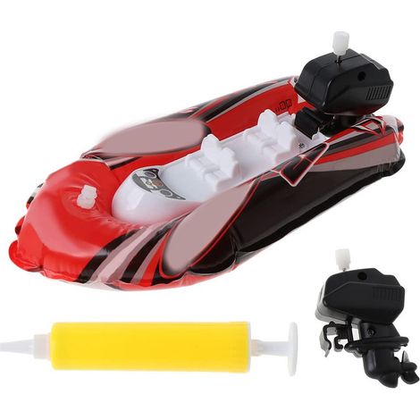 Bateau gonflable rapide pour enfants jouet de bain piscine extérieur jouet à remonter pour garçons filles lot de 2 modèles (1/5)