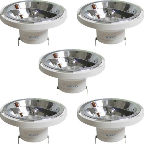 SPOT LED AR111 G53 14W (équivalent 120W halogène) - 1050 lumens - Blanc Naturel 4000K - 12V DC/AC - Ampoule AR111 - LOT de 5 SPOTS (1/5)