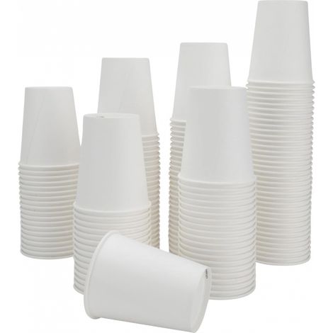 Gobelets en Carton Jetables Résistants à la Chaleur de Qualité Idéal pour Café Thé Boissons Chaudes et Froides lors d'Événements 210ml 200 (1/5)