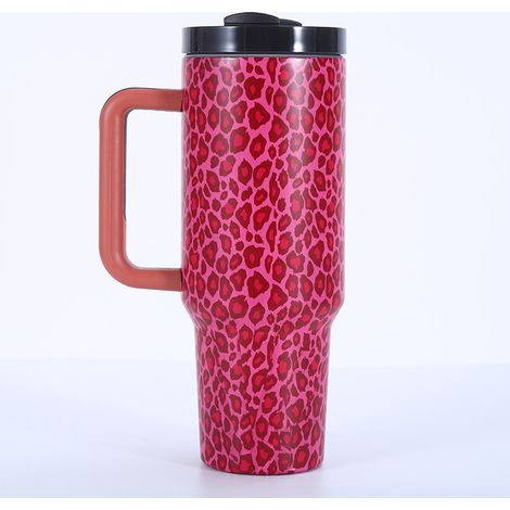 Verre à Glace en Acier Inoxydable 304, Grande Capacité, Tasse de Voiture avec Poignée Isolante, Portable pour Extérieur, Couleur Transférée par Peinture, 2ème Génération (1/5)
