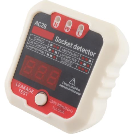Testeur de prise électrique 110V US avec écran LCD numérique, détecteur de phase, contrôle de polarité et fil de terre, vérificateur de fuite pour prise murale (1/5)